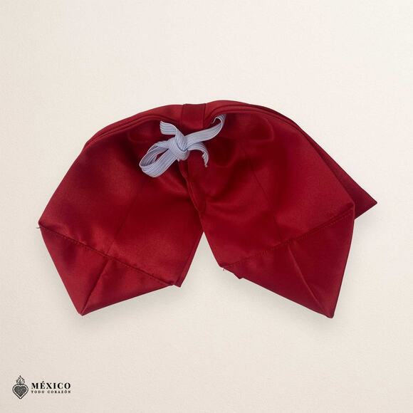 Red Mexican Embroidered Charro Moño – Traditional Satin Mariachi Bow Tie - Picture 5 of 6